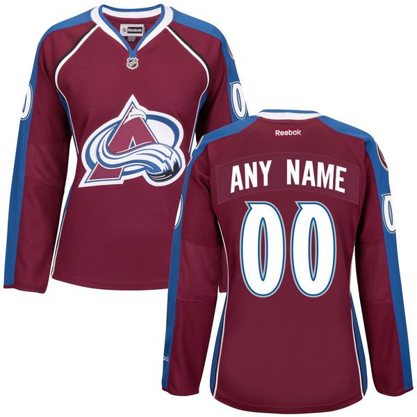 Women Colorado Avalanche Maroon Premier Home Custom NHL Jersey->->Custom Jersey